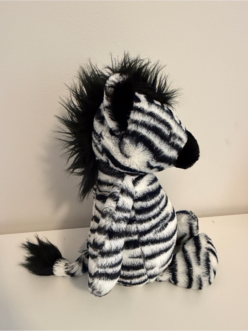 Jellycat Bashful Zebra Plush Toy Stuffed Animal Black White Soft - Picture 3 of 4